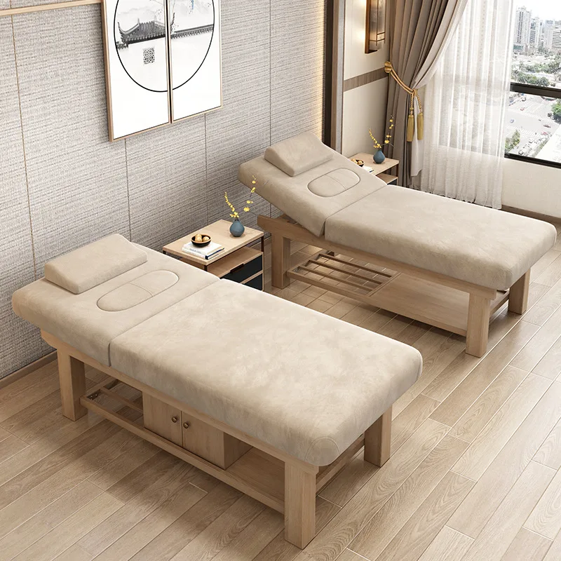 Solid wood beauty bed, special massage treatment bed for beauty salon, traditional Chinese medicine massage