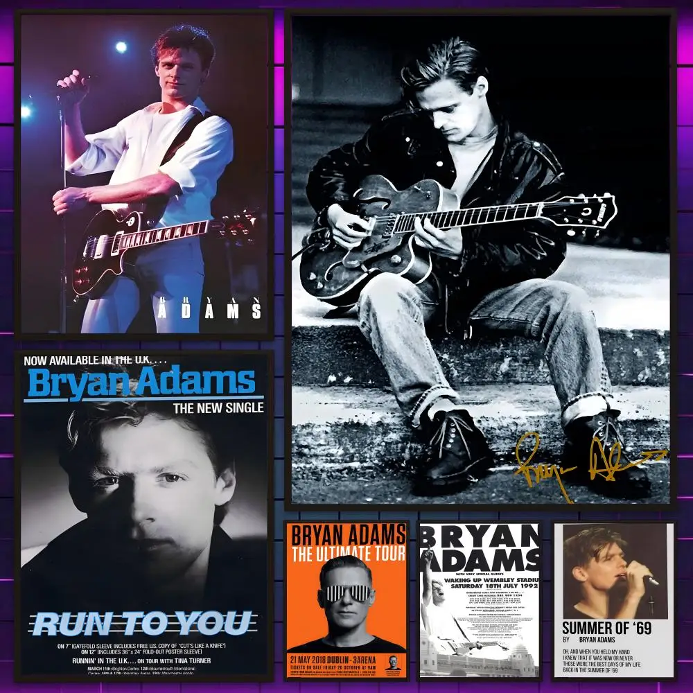 Rock Ballad Singer B-Bryan A-Adams Poster Versatile HD Waterproof Wall Art Self-Adhesive Decor For Any Space Ideal Gift