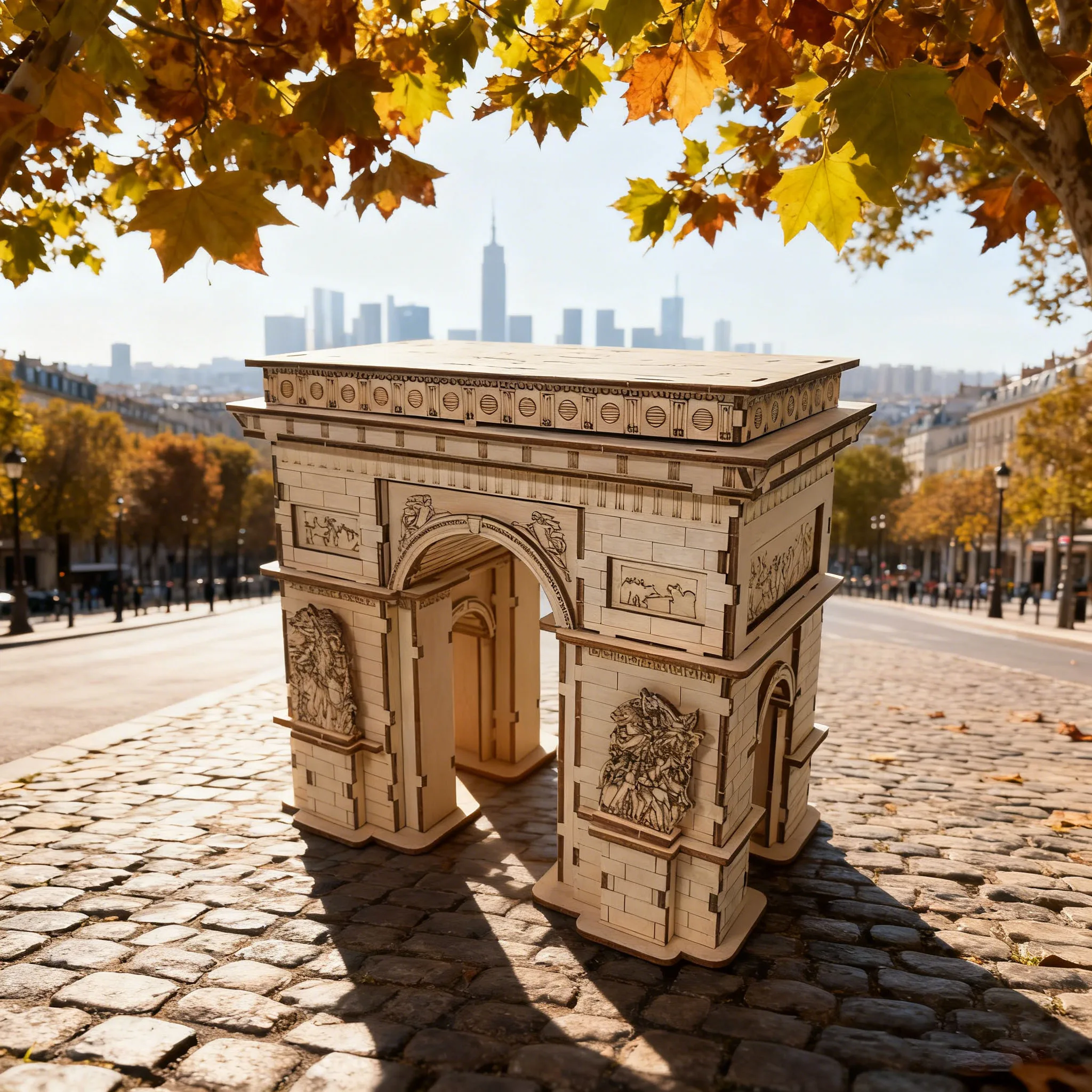 

Wooden Triumphal Arch 3D Puzzle Model DIY Creative Assembly Kit Home Decor Handcrafted Model Festive Gift