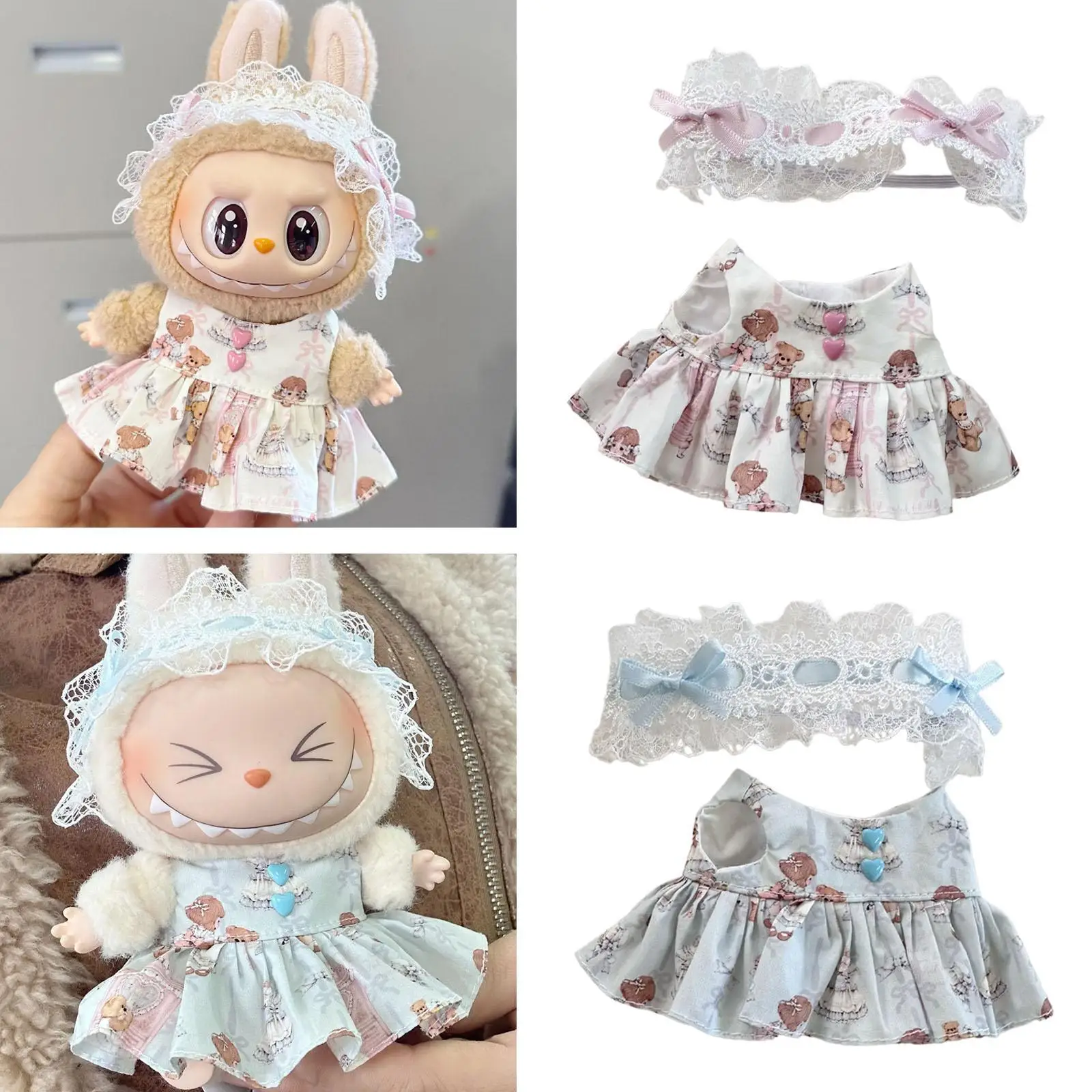 Ropa de muñeca de peluche, haz tu propia muñeca, accesorios de disfraces de fotografía suaves para juegos de rol, vestido para muñeca de 6,69 pulgadas