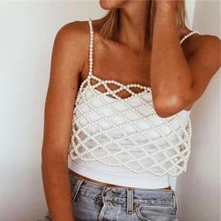 Sexy Hollow Pearl Vest Hand Woven Party Dress Pearl Corset Jewelry Dress Body Chain Accessories Wholesale