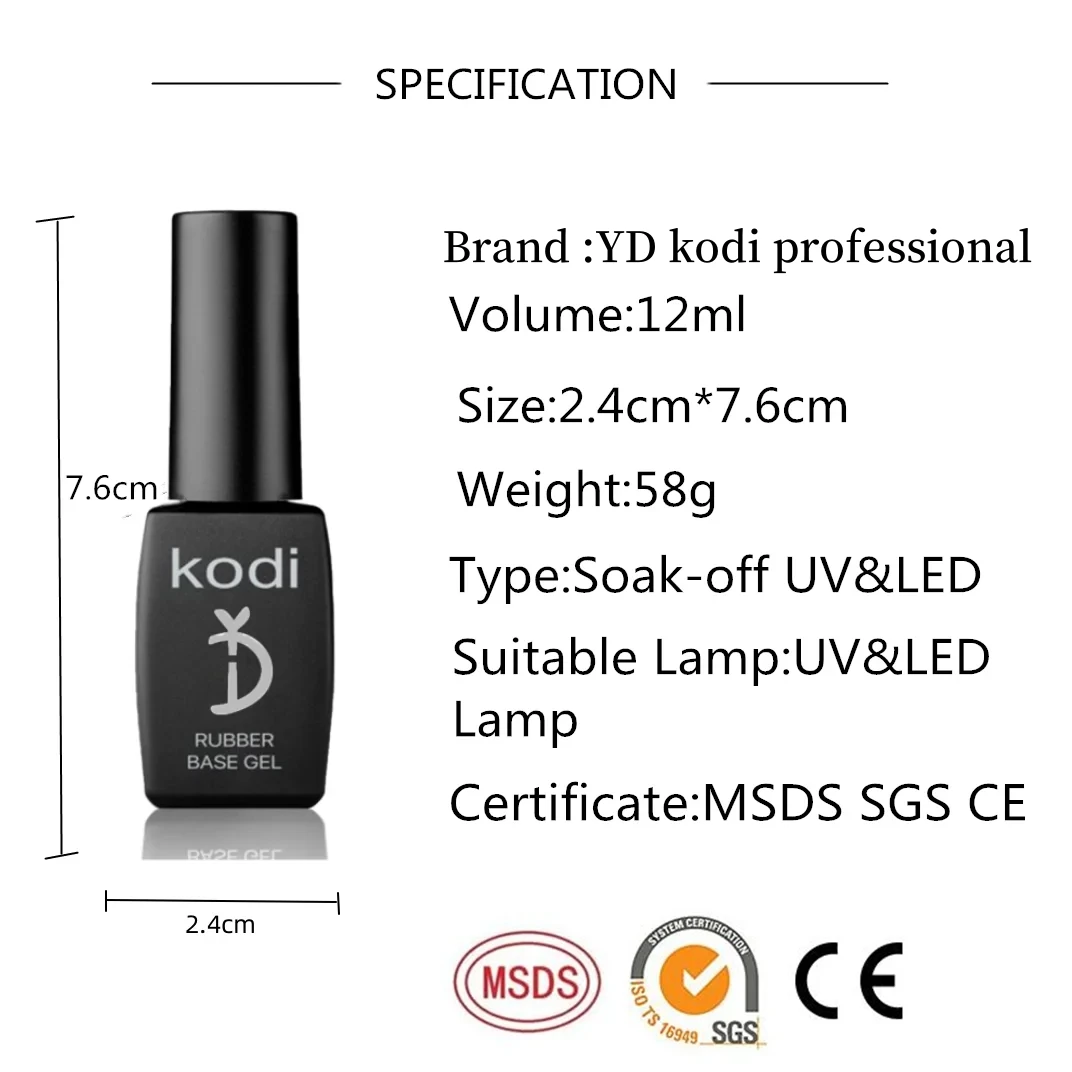 YD KODI Gel professionale 12ml caffè puro grigio bianco Nail Art Semi Platium UV LED lampada vernici Base Top Coat