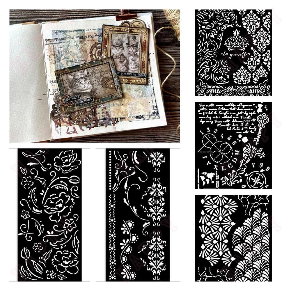 Old Lace Borders Stencil DIY Layering Stencils Graphics Painting Scrapbooking Ornament Album Embossed Template Stencil New 2024