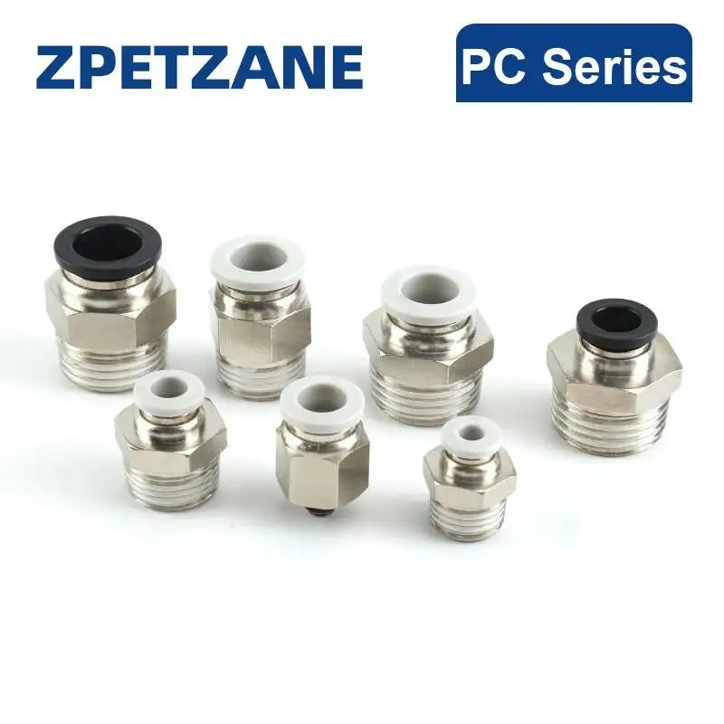 PC Pneumatic Fittings Air Connector Quick Connecors Hose PC4-M5 PC4-M8 PC6-M5 PC8-M5 PC10-M8 PC12-M14 Male Thread