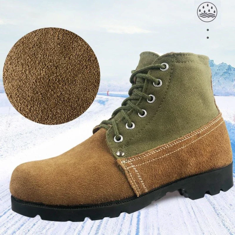 Winter Wool Boots Big Head Flip Over Cotton Shoes Thick and Fluffy Wool Temperature Locking and Warm Snow Boots