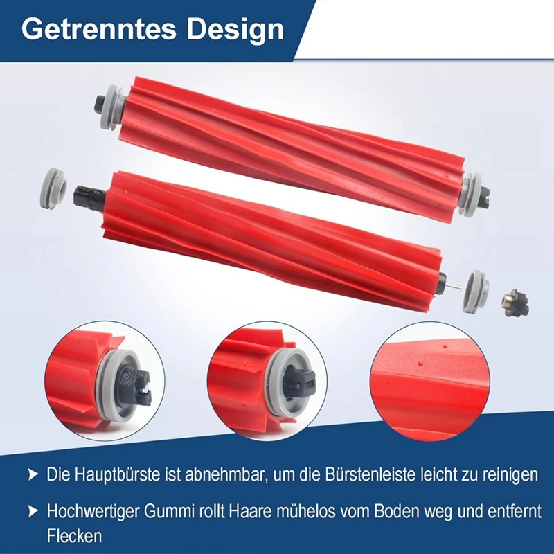 الفرشاة الرئيسية، الفرش الجانبية، قطع غيار بلاستيكية لمرشحات HEPA لملحقات روبوت المكنسة الكهربائية Roborock Q Revo/Roborock P10