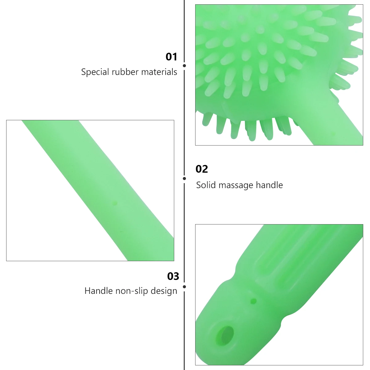 

Silicone Massage Hammer Stick for Muscle Relief Green Color Portable Manual Massager Perfect for Home Office Travel