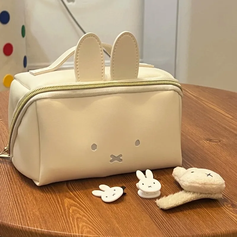 

Kawaii Miffy Portable Makeup Bag with Multiple Functions and Large Capacity Suitable for Outdoor Travel and Storage Girl's Gift
