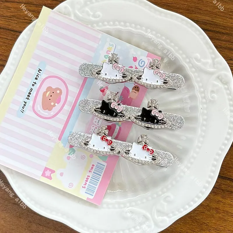 Hello Kitty Anime périphérique doux Saturn Kitty chat bec de canard pince spécialement conçue Bb pince à cheveux cassée bandeau pince à cheveux