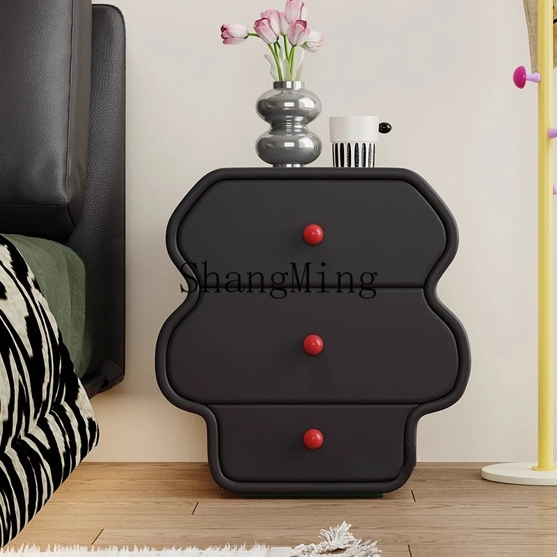 

ZYY small dopamine solid wood light luxury simple sofa side several bedrooms bedside cabinet