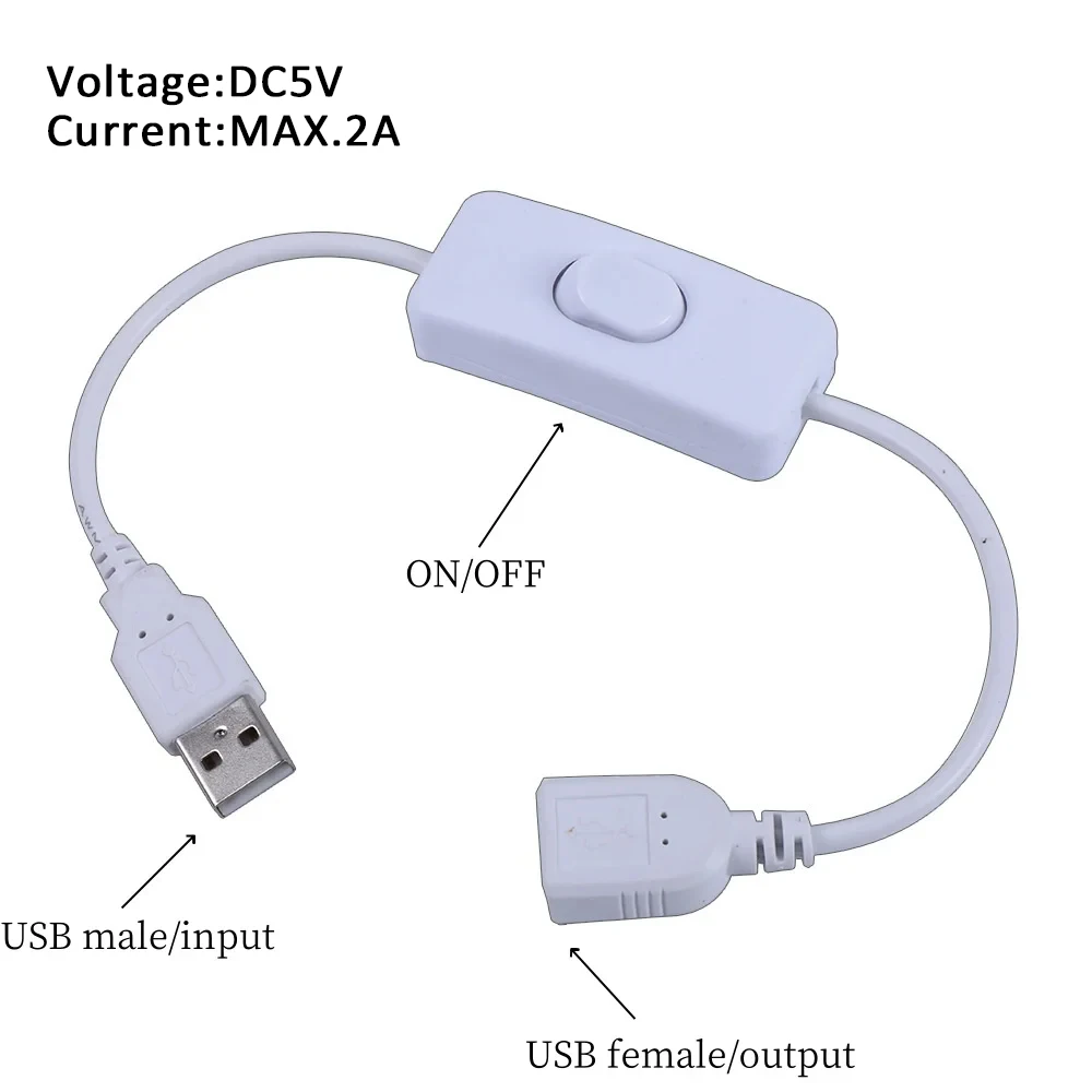 USB 5V 303 LED Switch USB cable switch cable ON OFF power device tool switch cable extension cable/extension switch Male Female