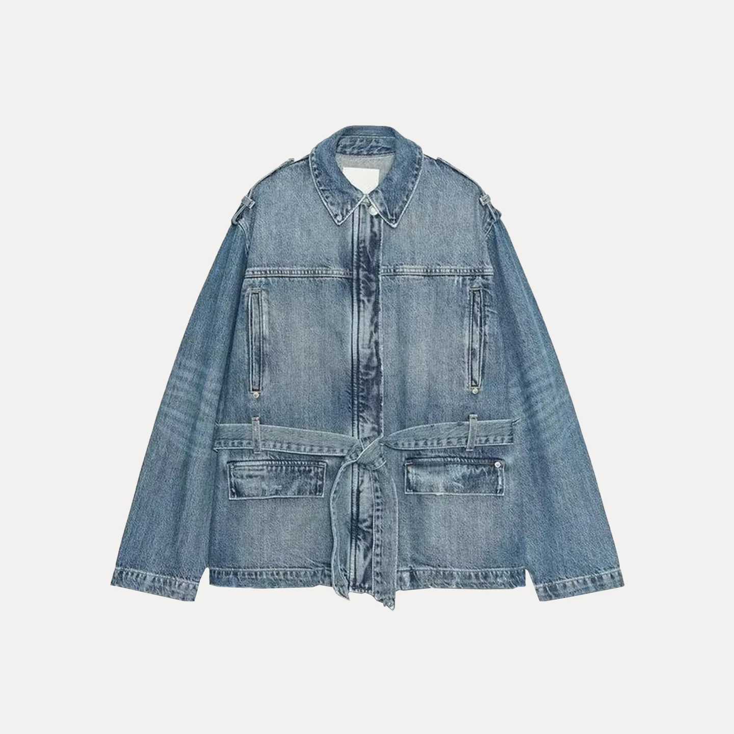 เสื้อแจ็คเก็ตยีนส์ทรงหลวมสำหรับผู้หญิง รุ่นใหม่ประจำฤดูใบไม้ร่วงปี 2025 ทรง Z  วัสดุอื่นๆ แฟชั่นสำหรับสุภาพสตรี