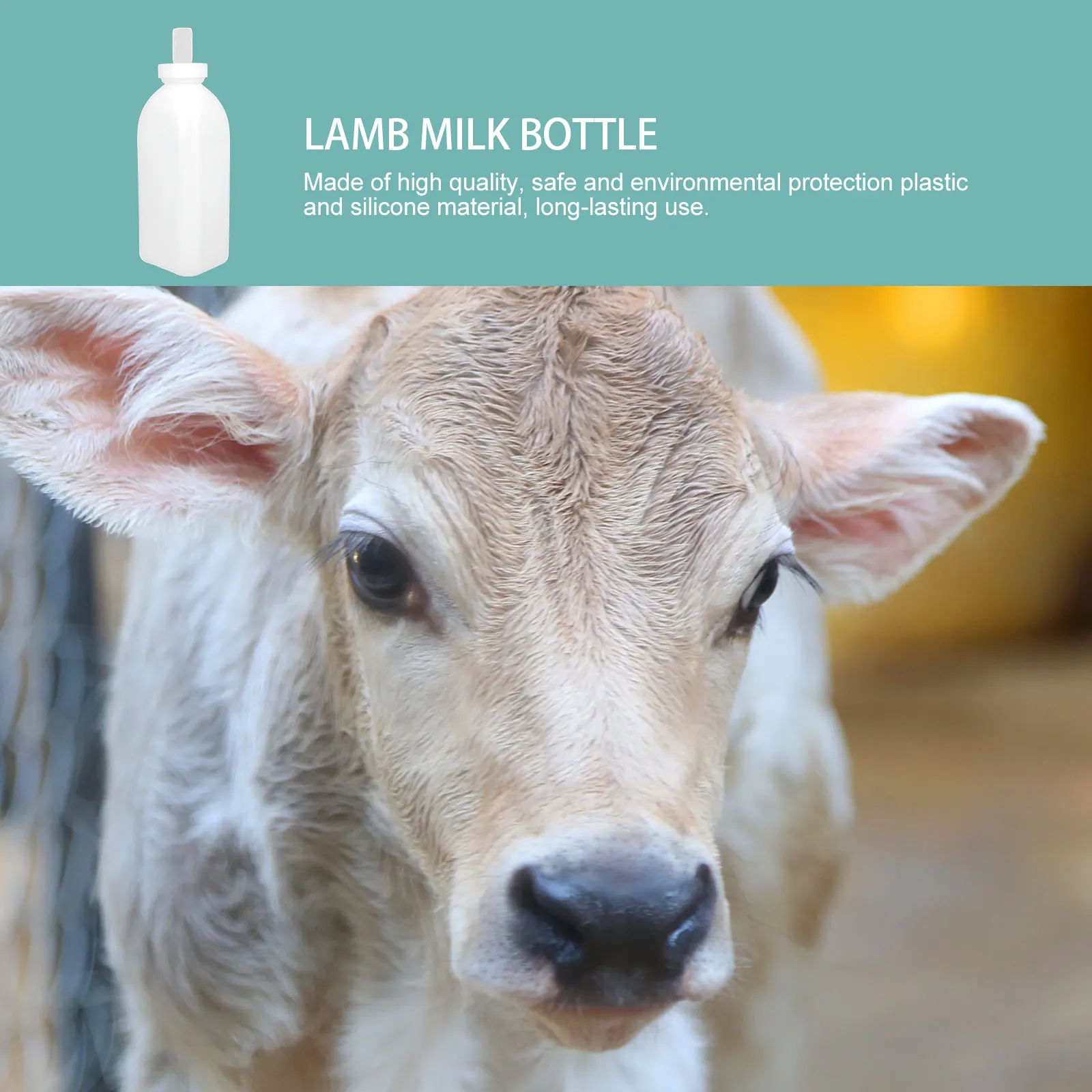 

1Set Nursing Bottle for Calf Lamb Feeding Bottle Silicone Plastic Milk Feeder Scale Marked Durable Livestock Nursing Tool Small