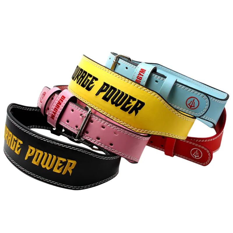 

Вышитый пояс для тяжелой атлетики, унисекс, спортивный пояс из искусственной кожи для силовых тренировок, регулируемая поддержка для пауэрлифтинга, CrossFit, становой тяги