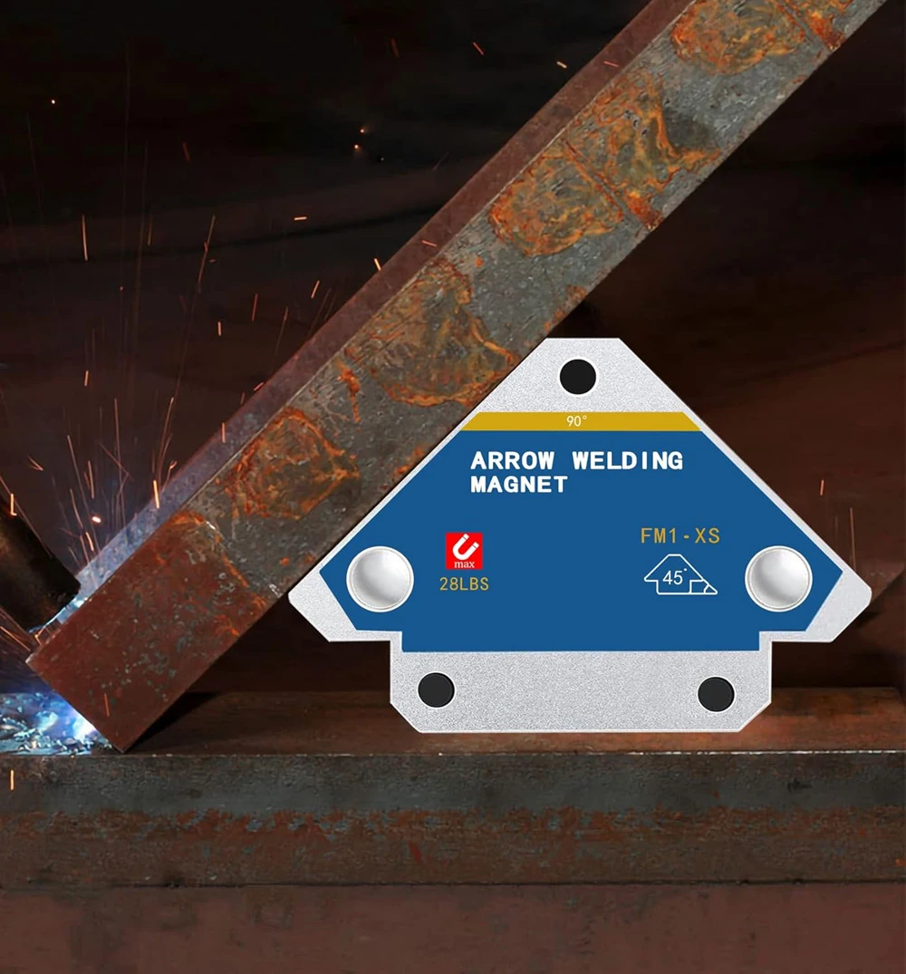 Nuevo 2 uds 12,5 KG soportes de soldadura magnéticos ángulo flecha de soldadura imán fijador de soldadura posicionador ferrita sujeción herramientas de localización auxiliar