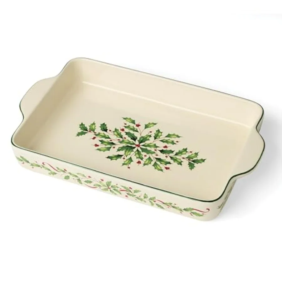 

898092 Holiday Rectangular Baking Dish, Large, Christmas, Festive Kitchen Decor