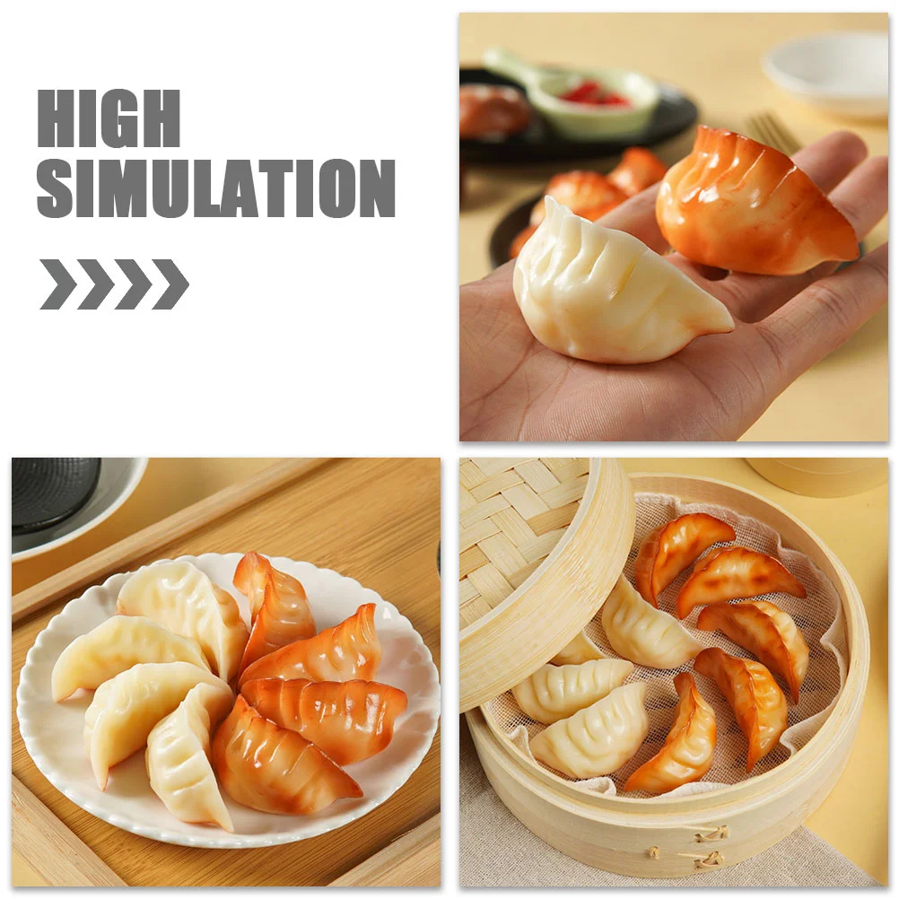 4 Pcs Simulation Dumpling Model Fake Food Realistic Props Artificial Cake Lifelike Child