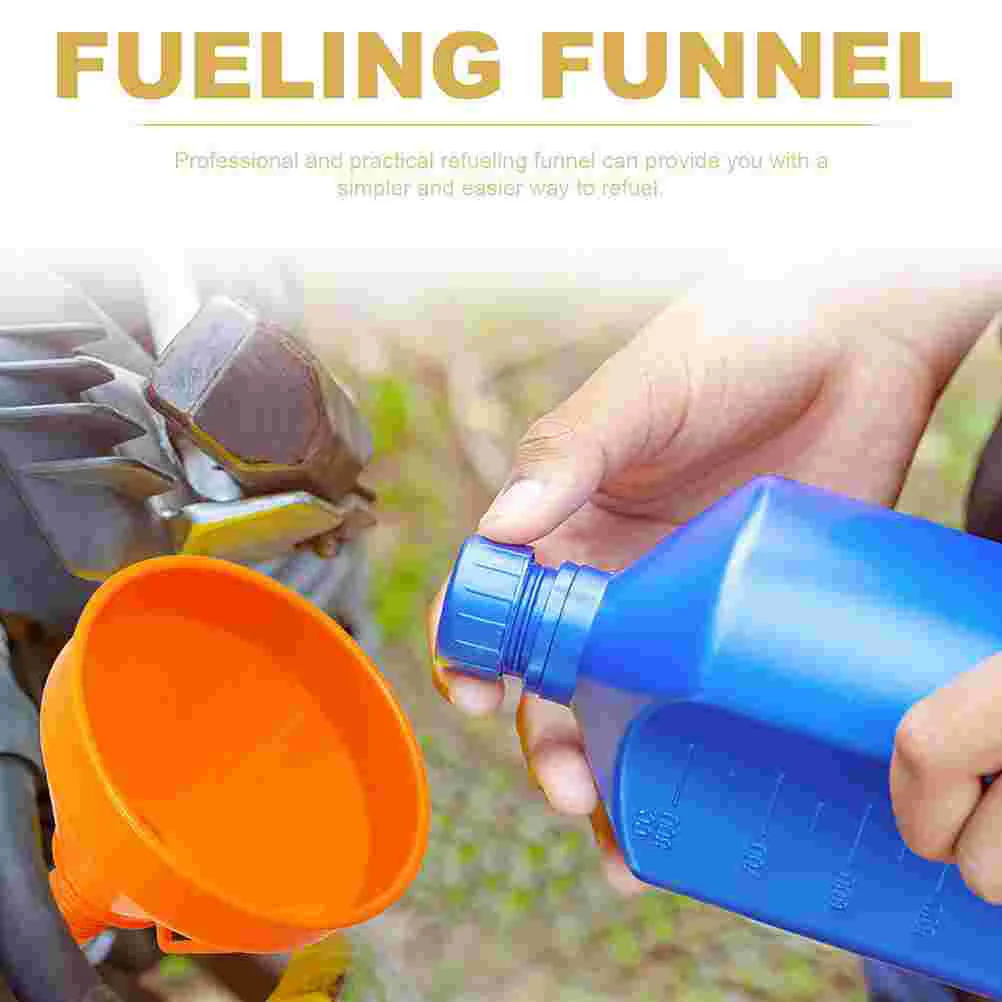 2 Pcs Filler Funnel Water Filter Engine Oil Vehicle Large Long Mouth Abs Car Fuel