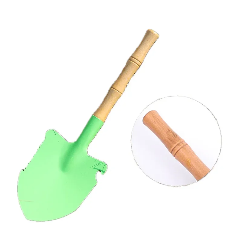 Bamboo Handle Colorful Beach Shovel - Kids Gardening Tool For Sand Digging Planting