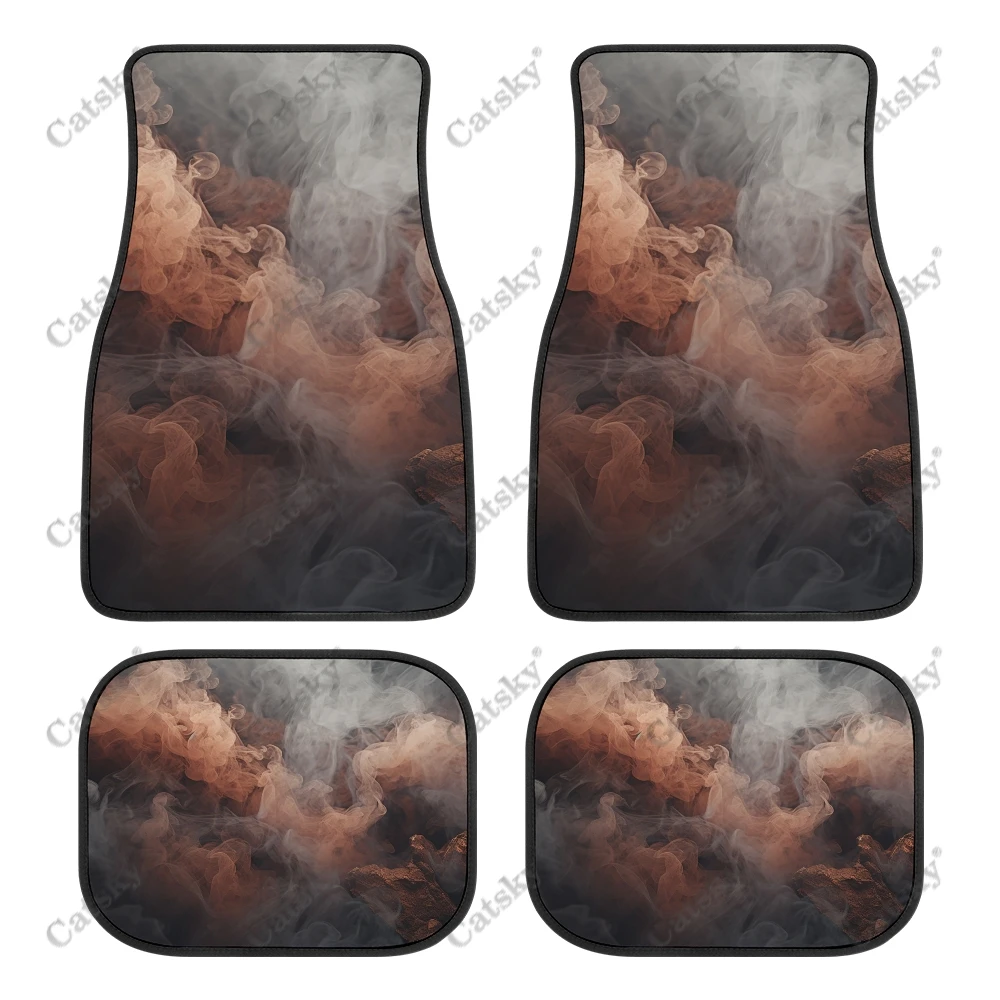 Abstract Colorful Gradient Smoke Auto Floor Mats Carpet, Customized Car Floor Mats All Weather Automotive Floor Pad for Stylish