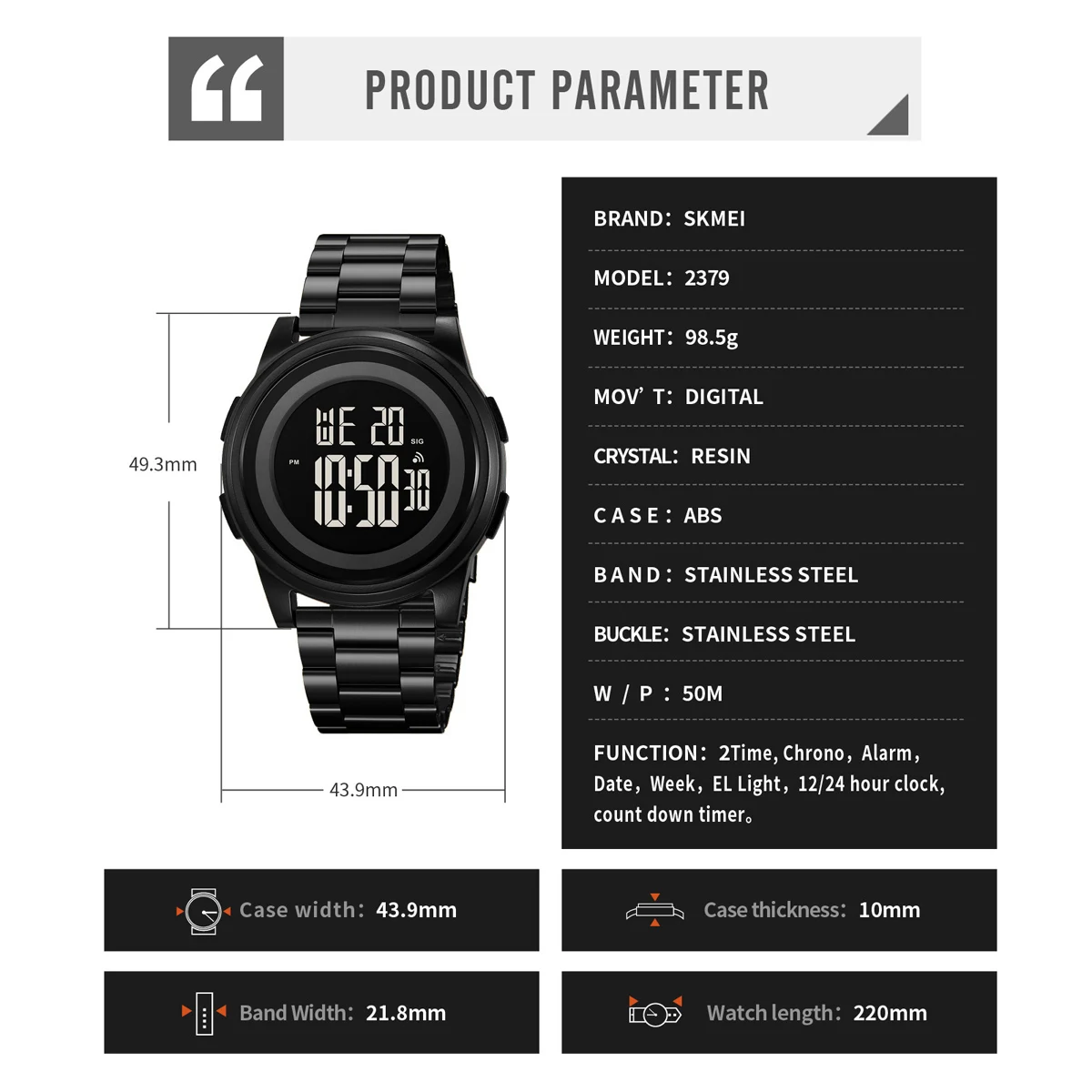 SKMEI Einfache Armbanduhren Für Männer Frauen Wasserdichte Sport Digitale Edelstahl Uhr Business Elektronische Uhren Reloj Hombre