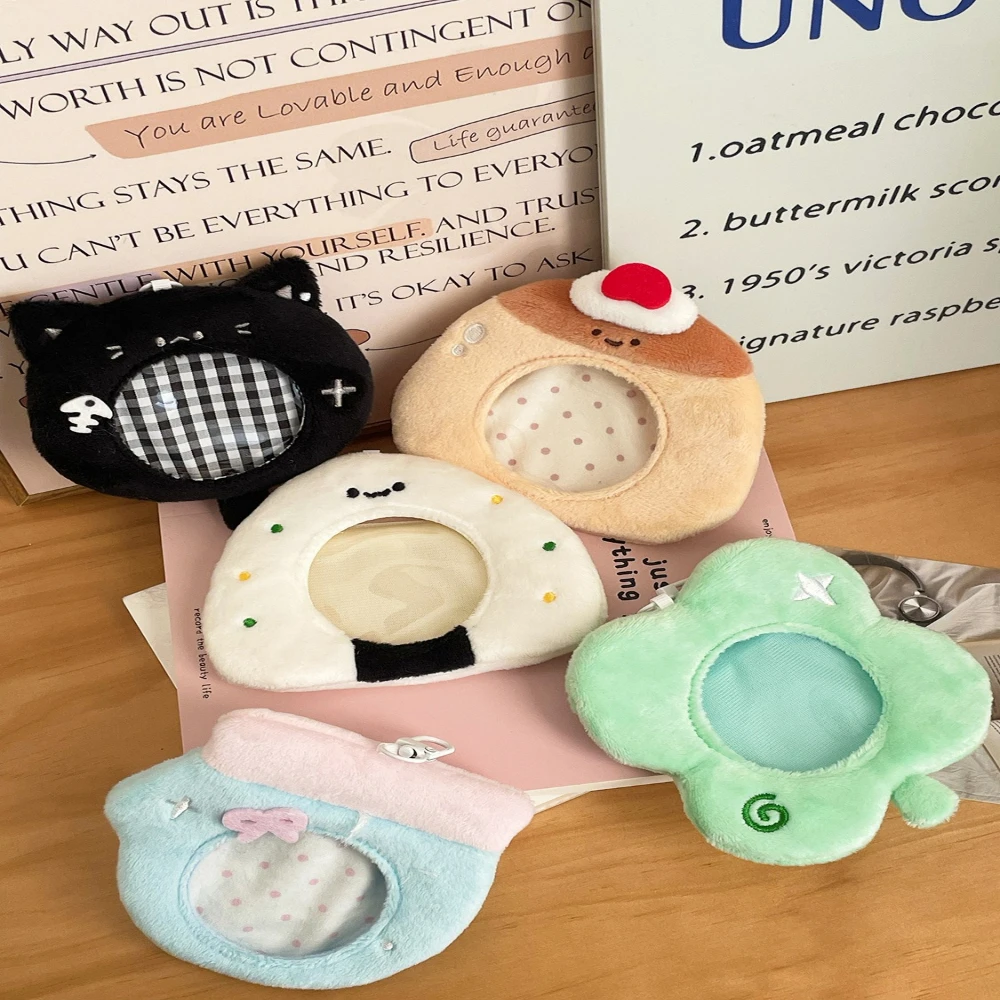 Plush Card Holder Anime Badge Storage Protective Case Fresh Mini Keychain Cartoo Small Bag Photo Card Holder Gift Wallet Holder