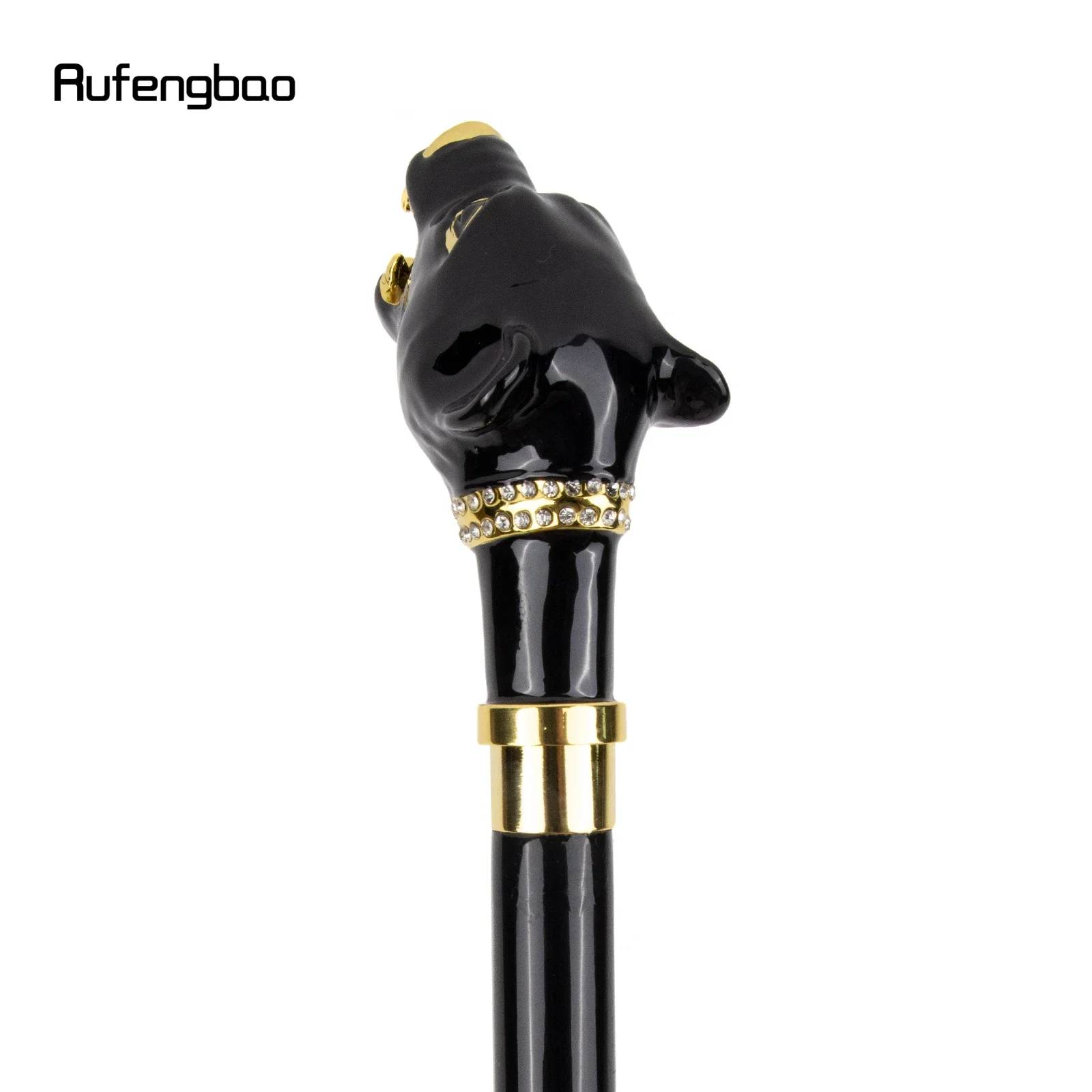 السيراميك الأسود ليوبارد خشبية واحدة مشتركة موضة الخشب عصا للمشي ديكور عصا للمشي هالوين الصولجان العصا Crosier 95 سنتيمتر