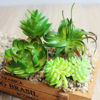 Artificial Succulents Plants PVC Mini Grass Artificial Plants Landscape Fake Flowers Wedding Decoration Bonsai planta artificial