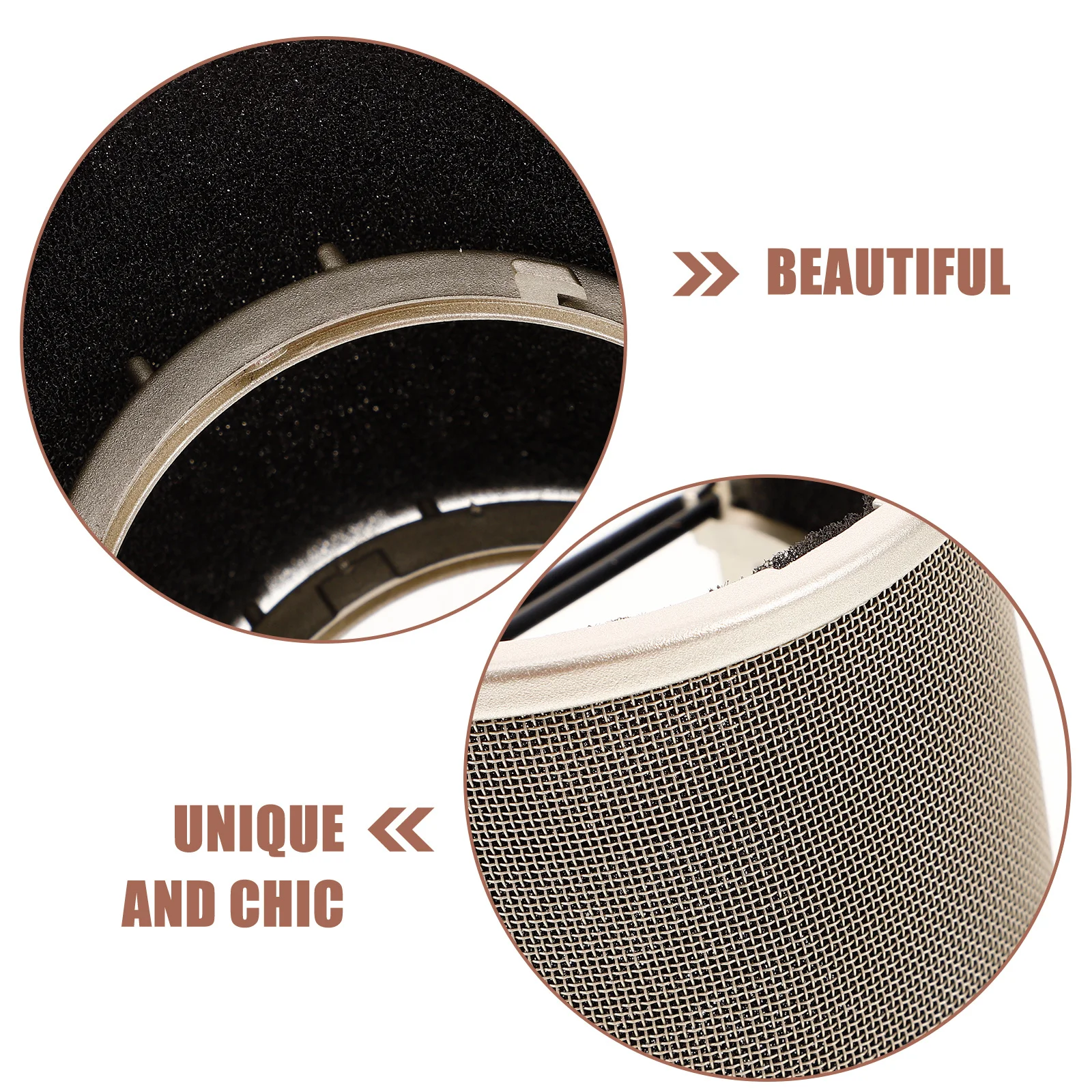 ميكروفون بوب فلتر U شكل هيئة التصنيع العسكري درع غطاء الزجاج الأمامي القابل للاستبدال لميكروفونات المكثف يده شاشة واقية Dj