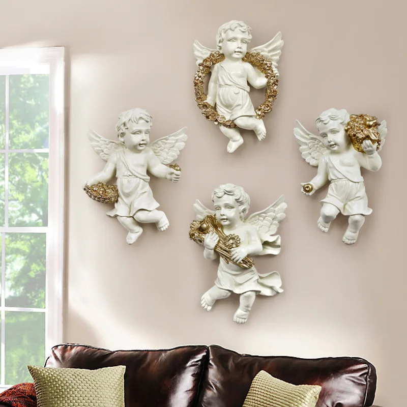 

Creative Resin Home Accessories Angel Three-dimensional Background Wall Decoration Wall Decoration