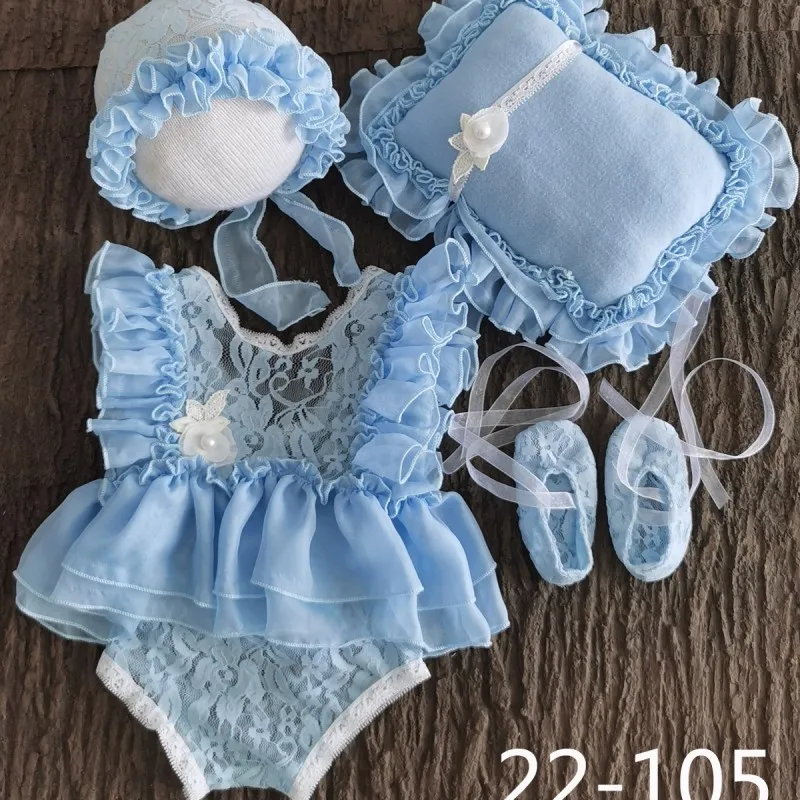 Newborn Full Moon Old Old Baby Newborn Photography Props Baby Hat Baby Girl Lace Romper Bodysuits Outfit Photography Clothing