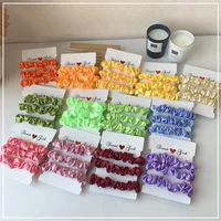 Fashion 3PCS/Set Satin Silky Scrunchies Hair Rope Luxury Solid Color Elastic Hair Bands Women Hair Accessories Headwear - Image 3