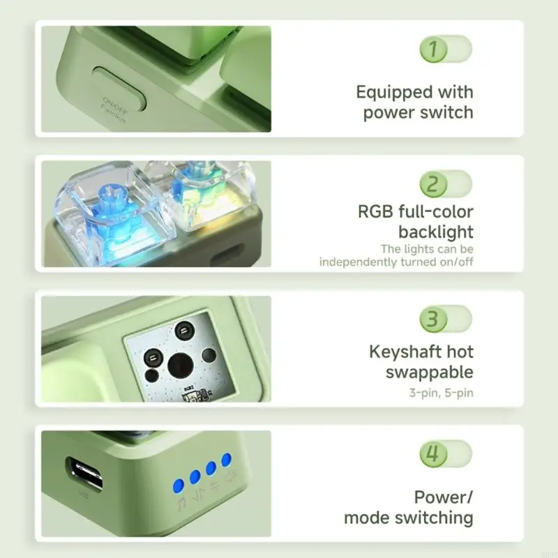 Wireless Page Turner Keyboard Double Button for Smartphones e-Readers Compatibility Stylish Color Optional 896C