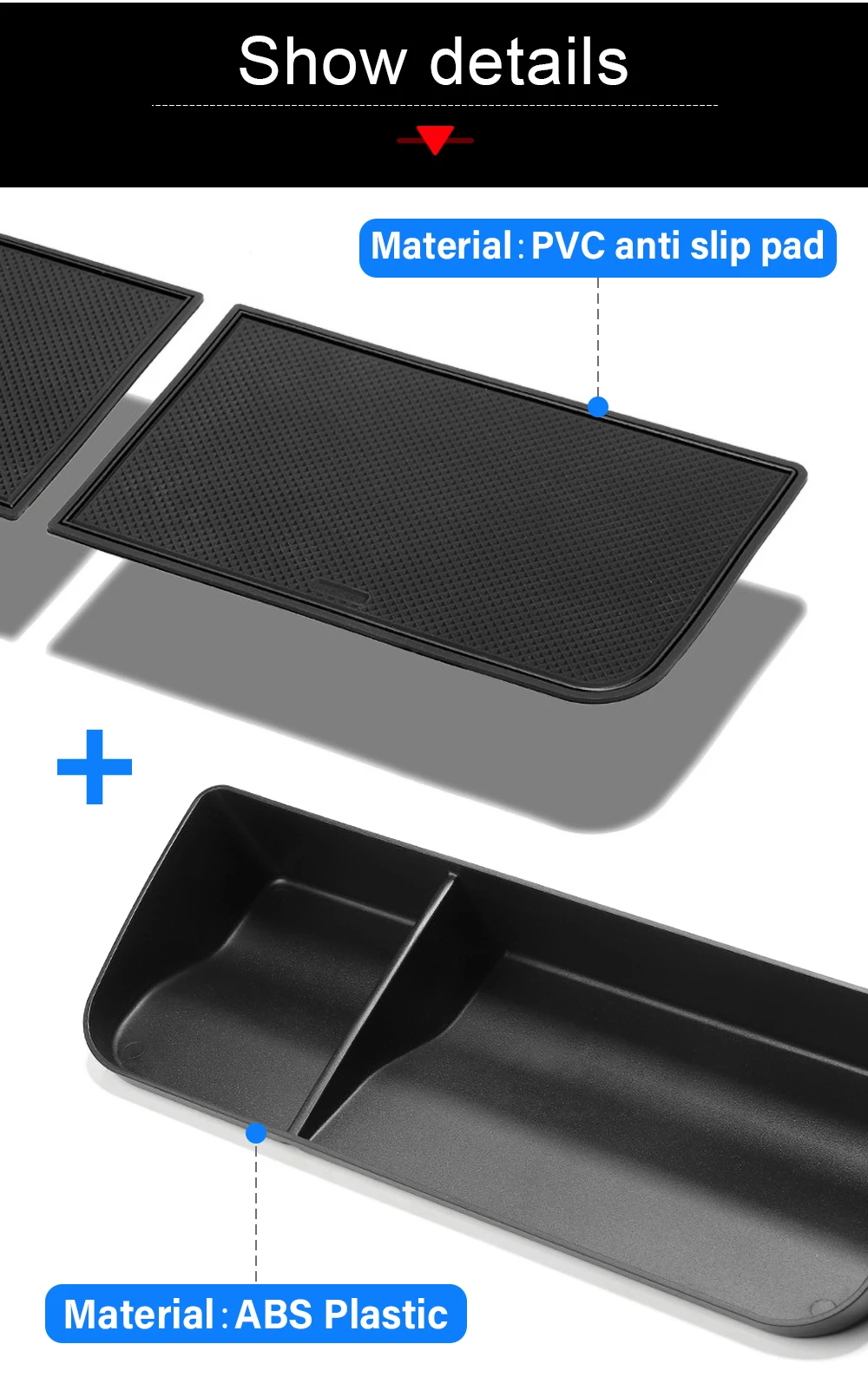 Für Xpeng G6 2023 2024 2025 2026 Auto Mittelkonsolen-Bildschirm Hinterer Aufbewahrungsbox-Organizer Rutschfeste Matte Innenraum-Zubehör – Detail 5