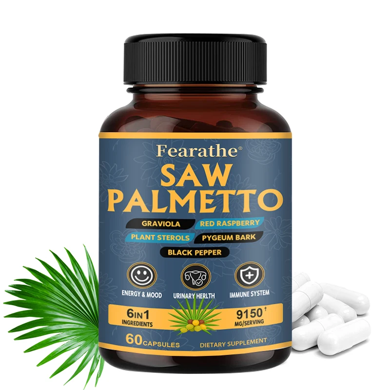 Saw Palmetto Capsules, a 6-in-1 herbal complex containing saw palmetto and phytosterols, support male urinary system health