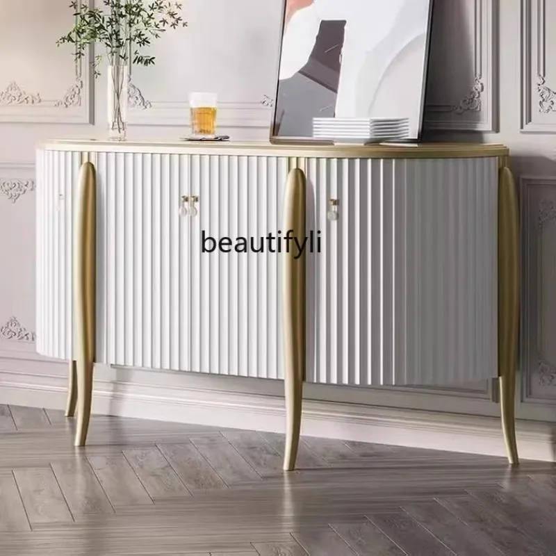 

D2520 American Light Luxury Style Solid Wood Entryway Cabinet Postmodern Minimalist Sideboard Hallway Storage Decorative Cabine