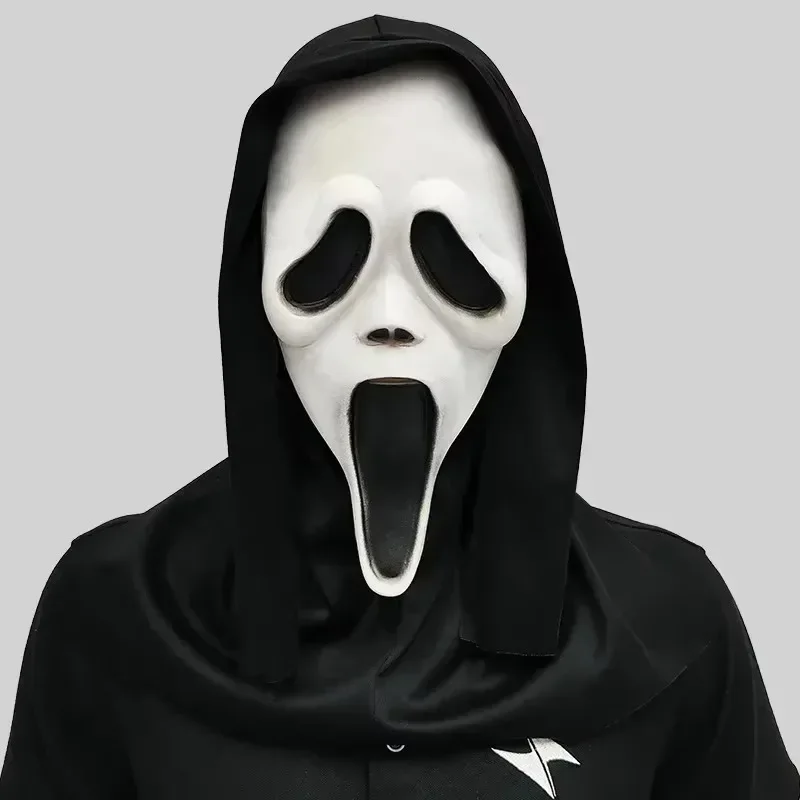 Scream Ghostface Mask Cosplay Costume Prop Horror Full Head Party Latex Mask Grimace Prank Toy Party Supplies Hallowee Decor