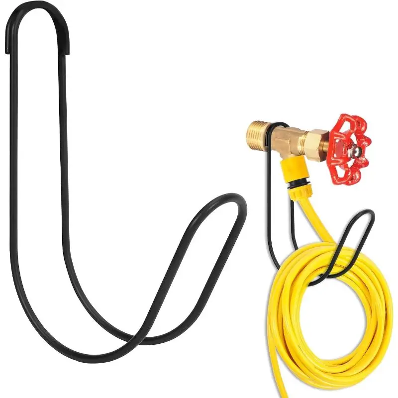 Wall Mount Tool Hanger Rack Heavy Duty J Hook Hose Holder Garage Storage Utility Hook Yard Air Hose Cables Black Organizer Steel