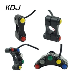 12V Motorcycle Switches Scooter Handlebar Mount Headlight Turn Signal lamp Fog Lights Horn ON OFF Start Ignition Buttons