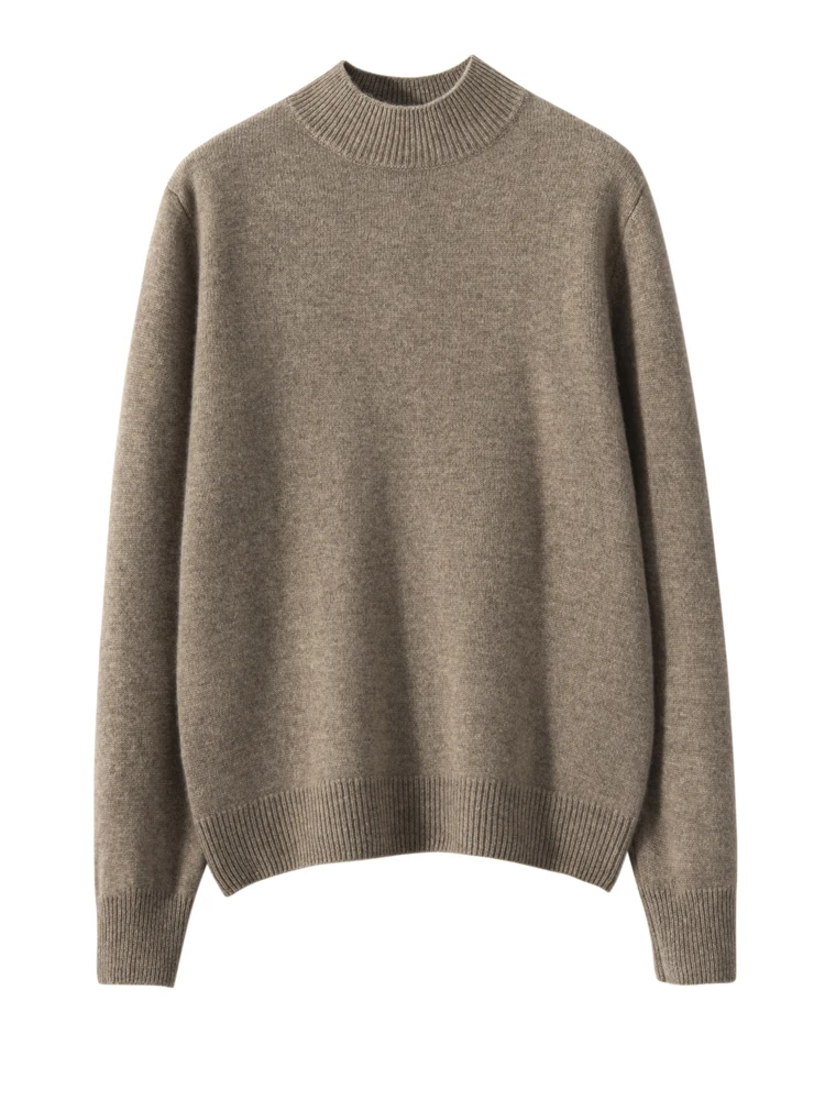 2025 신상 여성 100% 캐시미어 스웨터 목넥 긴팔 풀오버 베이직 부드럽고 따뜻한 캐주얼 가을 겨울 캐시미어 니트 상의