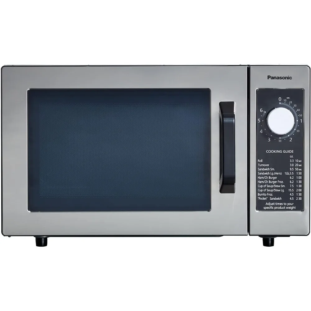 NE-1025F Compact Light-Duty Countertop Commercial Microwave Oven with 6-Minute Electronic Dial Control Timer