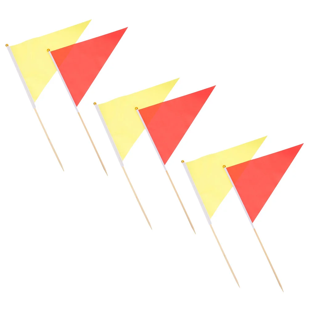 6 Pcs Flag Lawn Yard Supplies Marker Flags for Referee Marking Bamboo Triangular Garden Irrigation