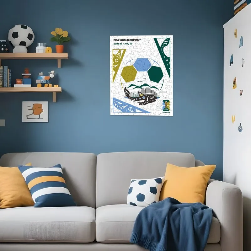 FIFA Officially Licensed Wooden World Cup Host City Vancouver Killer Whale Theme Jigsaw Puzzle Football Fan Collectibles Gifts - view 5