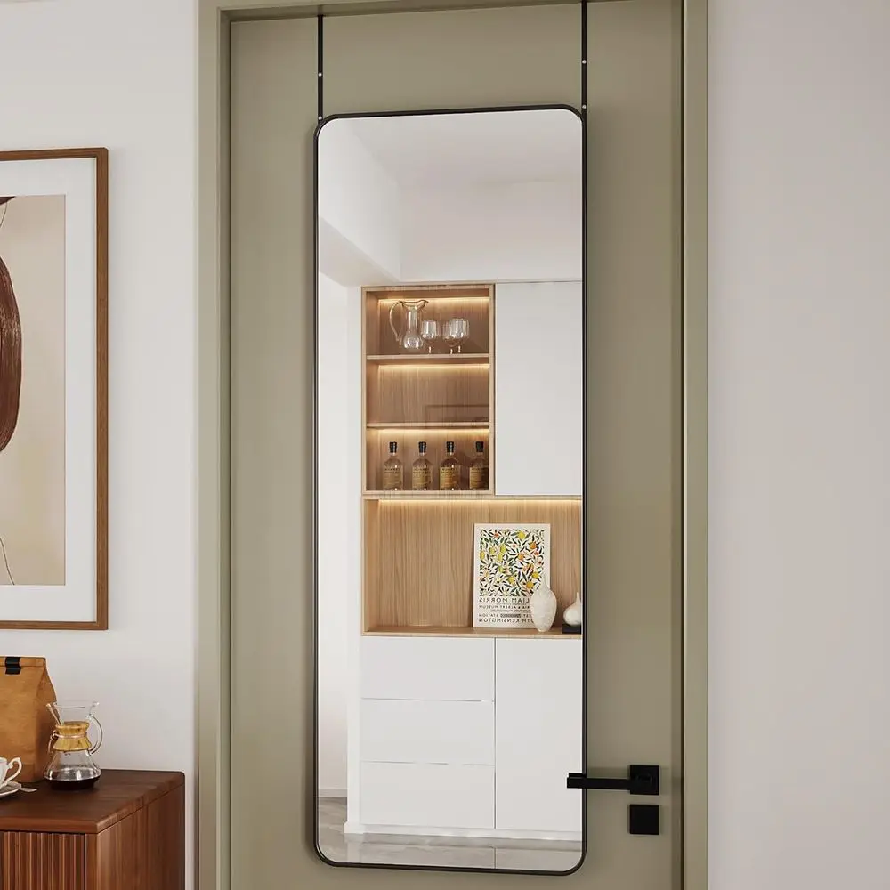 Espelhos de parede pretos de comprimento total para uso acima da porta