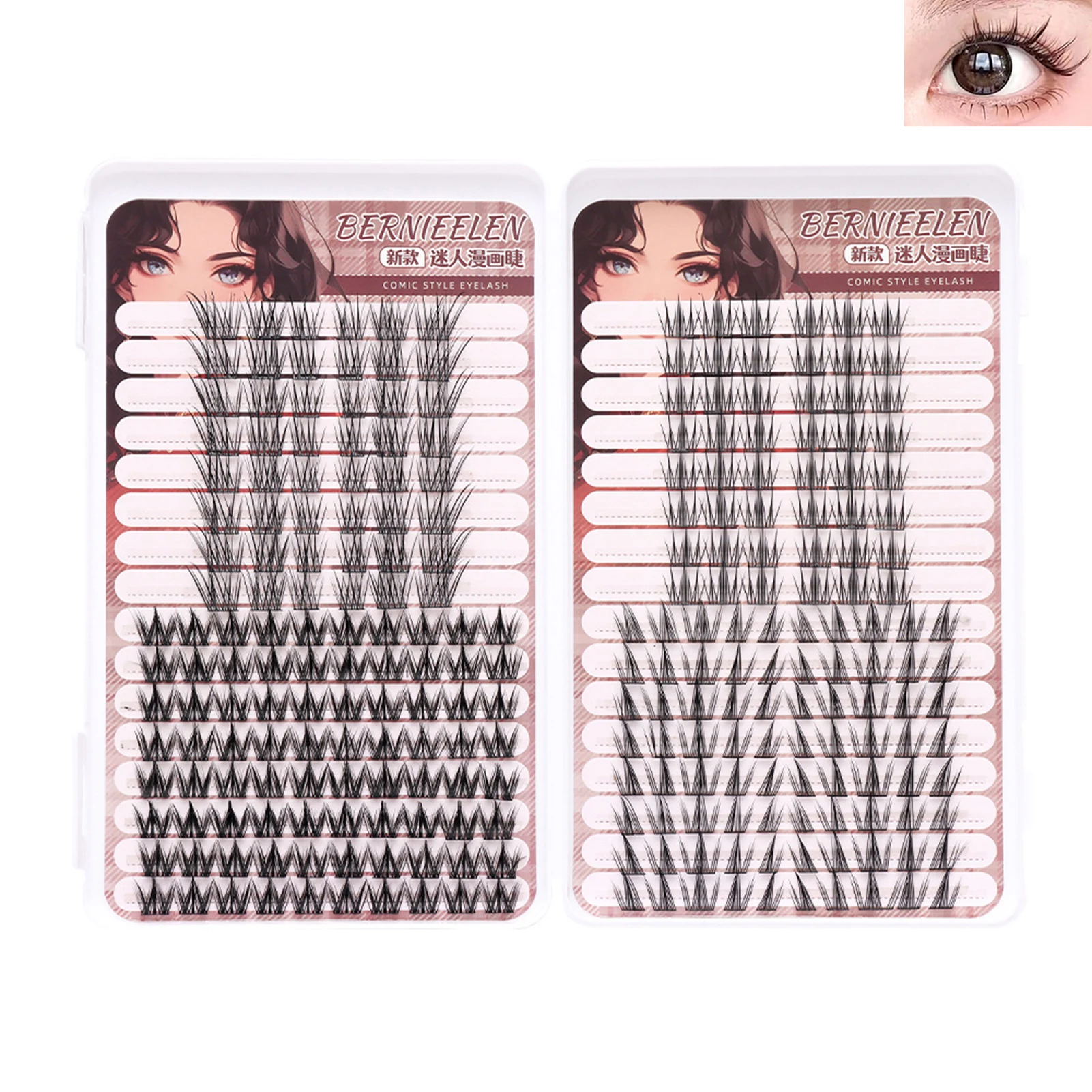 الجزء العنقودية الرموش الصناعية العلوي السفلي جلدة 5-13 مللي متر رقيق لتقوم بها بنفسك تمديد لينة تأثيري شائكة رمش مجموعات ماكياج اليومي #3