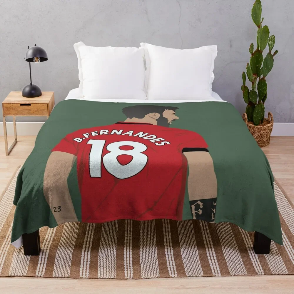 

Bruno Fernandes MUFC Throw Blanket Bed covers Thermal Blankets