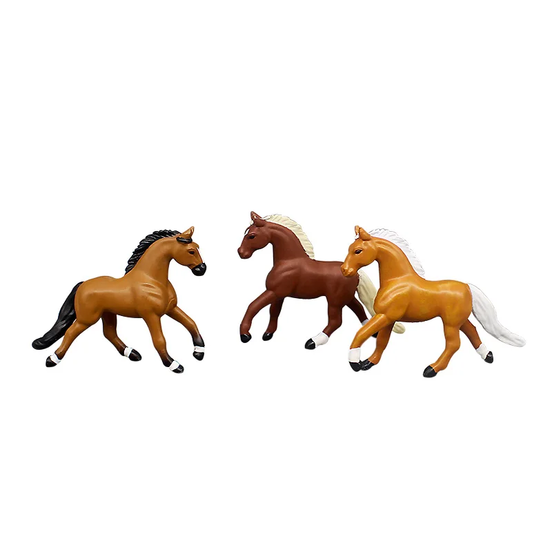 Miniature Landscape Horse Figurine Simulation Animal Action Figure Model Car Interior Desktop Ornament Creative Accessory Toy