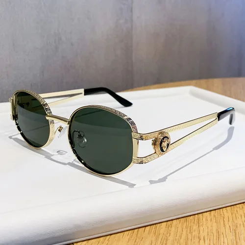 Imagen 2 del producto Nuevas Gafas De Sol ovaladas pequeñas Vintage con marco De Metal, Gafas De Sol De diseño De lujo para Mujer, Gafas De Sol para hombre, Gafas UV400, Gafas De Sol para Mujer