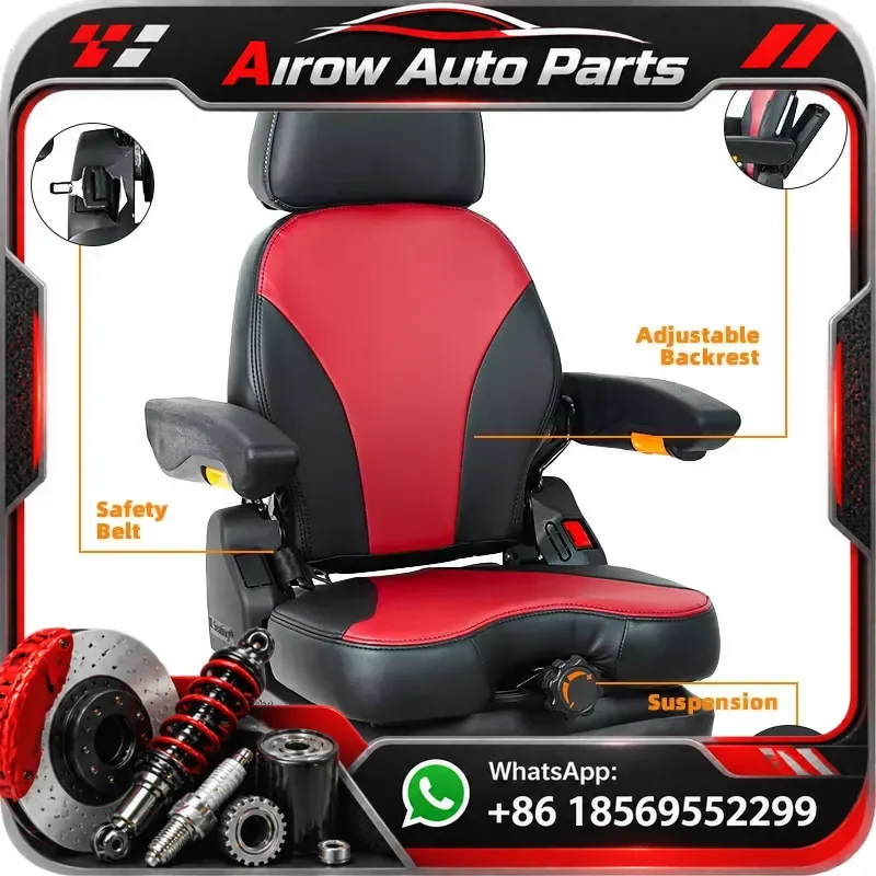 Red Black PVC Armrest Pillow for Industrial Forklift Seat Farm Material Handling Equipment Comfortable Support Durable