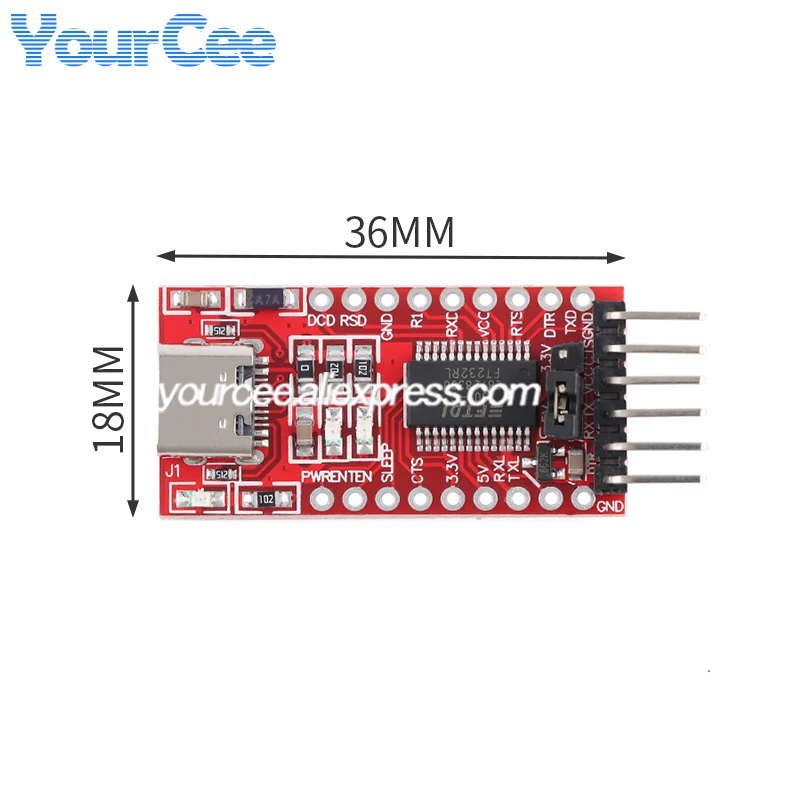 Picture 4: 5pcs/1pc FT232RL USB to TTL serial port module Conversion board supports 3.3V 5V downloader burner brush line Type-C/ini